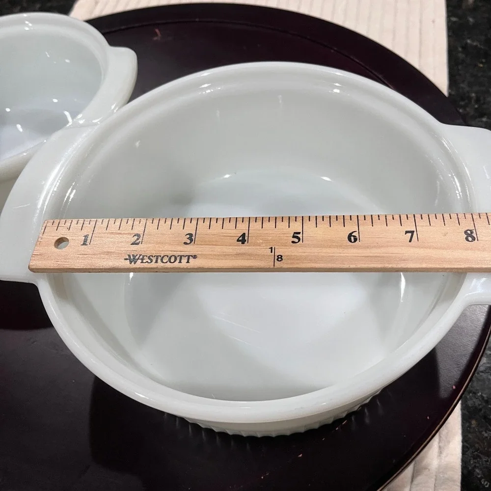 Vintage Fire King Ovenware Amber Glass Lids Baking Dishes~ Set of 2 ~ 1 and 2 QT